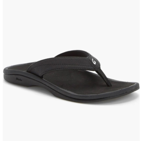 OluKai Ohana Black Flip Flop Thong Sandal Size 8 - Picture 1 of 6